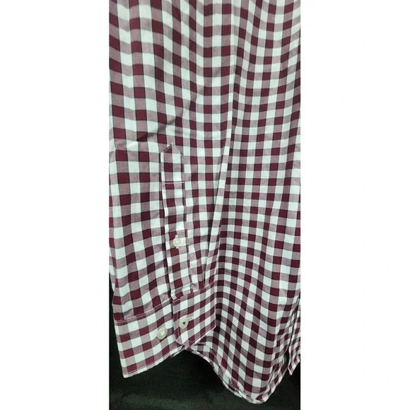 Banana Republic Men's Large Fit Camden Red Plaid Dress Shirt Button Up‎ New - Picture 2 of 11